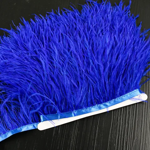 Ostrich Feather Trim Fringe Ribbon DIY Handmade Craft Garment Dress Cuffs Skirt Sewing Accessories Multi Color