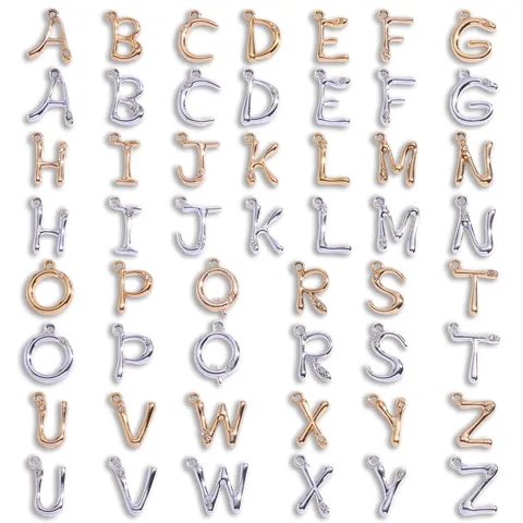 DIY Alliage Lettres Anglaises Charms Strass Pendentifs Initiaux pour Collier Bracelet Fabrication de Bijoux