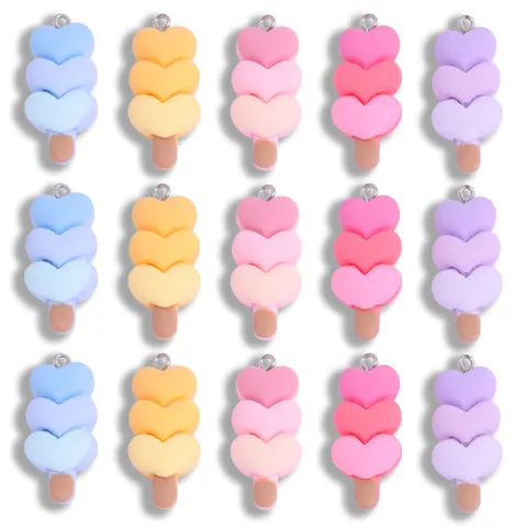 Colorful Love Lollipop Resin Pendant Charms DIY Handmade Necklace Keychain Jewelry Making Craft Accessories
