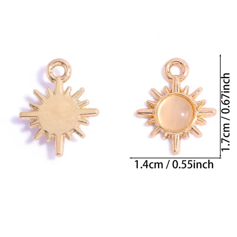 Sonne Katzenaugenstein Legierung Anhänger Nur Ohne Kette Für DIY Schmuckherstellung Gold Silber Plattiert Sonnenform Zubehör