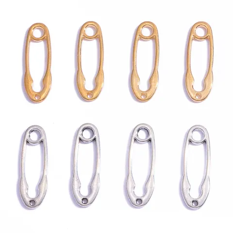 Vintage Alloy Safety Pin Charms Small Pendant DIY Jewelry Making Accessories Antique Silver KC Gold Craft Findings