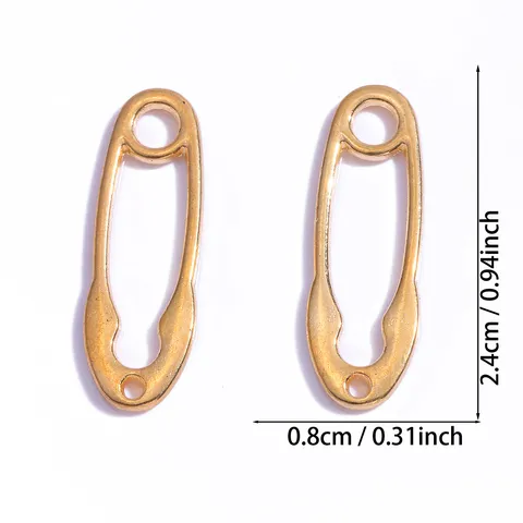 Vintage Alloy Safety Pin Charms Small Pendant DIY Jewelry Making Accessories Antique Silver KC Gold Craft Findings