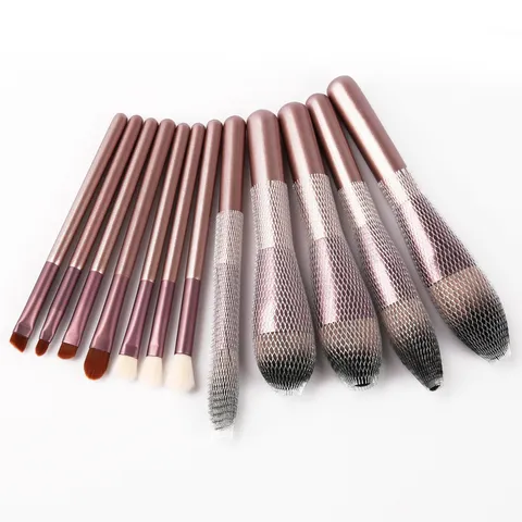 Professionelles Make-up-Pinsel-Set Weiche Kunstfaser Roségold Aluminiumrohr Holzgriff Gesicht Auge Kosmetikwerkzeuge Reisetasche