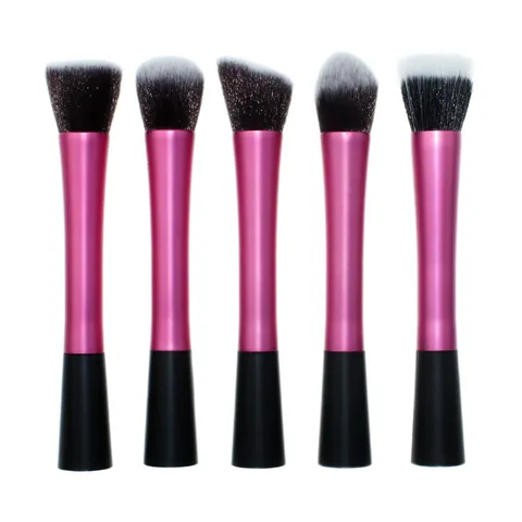 Professional Hourglass Makeup Brush Synthetic Fiber Hair Aluminum Tube Foundation Blush Powder Cosmetics Contour Blending Brush Tool For Women Daily Beauty Pack