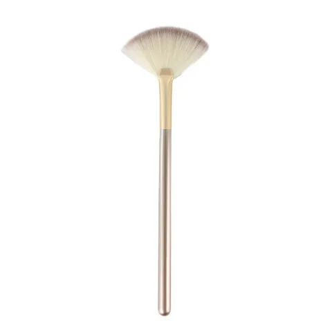 Professioneller Fächer Make-up Pinsel Synthetische Faser Haar Holz Langer Stiel Highlight Puder Kosmetikwerkzeug Für Tägliches Gesicht Make-up