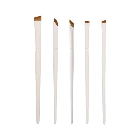 Ultra Dunne Mes Eyeliner Borstel Sikkel Plat Hoek Wenkbrauw Borstel Fijne Schuine Synthetische Haren Houten Handvat Make-up Borstel Detail Cosmetica Tool