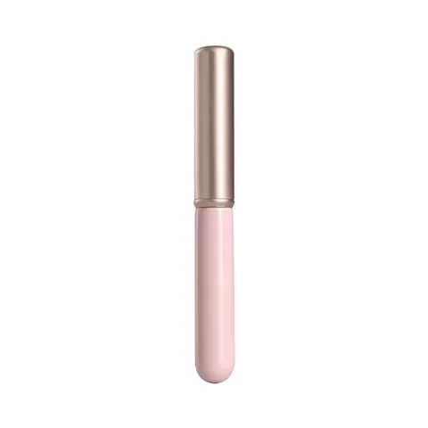 Draagbare Mini Ronde Lip Borstel Met Beschermende Deksel Aluminium Buis Zachte Synthetische Vezel Haren Concealer Cosmetische Make-up Borstel Voor Lip Mengen Morandi Kleurenpalet