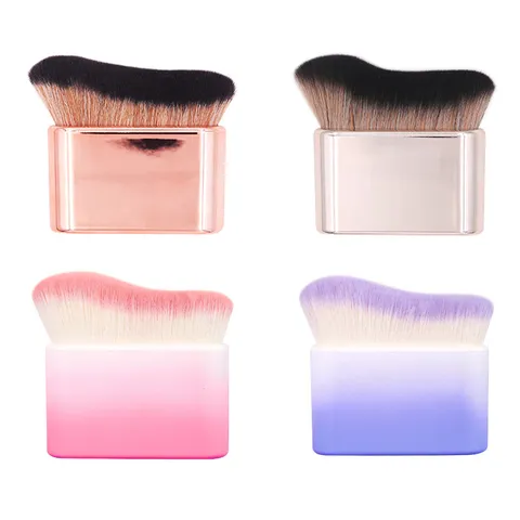 Golfvorm Foundation Kwast Grote Naadloze BB Cream Gezicht Lichaam Foundation Kwast Synthetische Vezel Vergulde Handgreep Make-up Tool