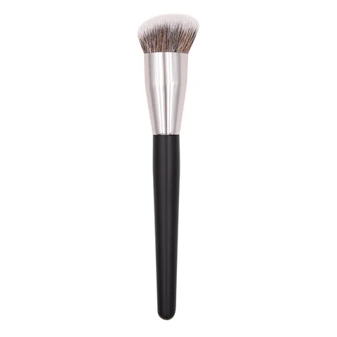 Professional Angled Foundation Brush Teardrop Shape Makeup Brush With Synthetic Fibers Black Wooden Handle For Liquid Makeup BB Cream Concealer Beauty Tools