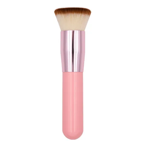Großer Flacher Foundation-Pinsel Professioneller Nahtloser BB Cream Flüssig-Foundation-Pinsel Weiche Synthetikfaserborsten Holzgriff Gesichts-Concealer-Make-up-Tool