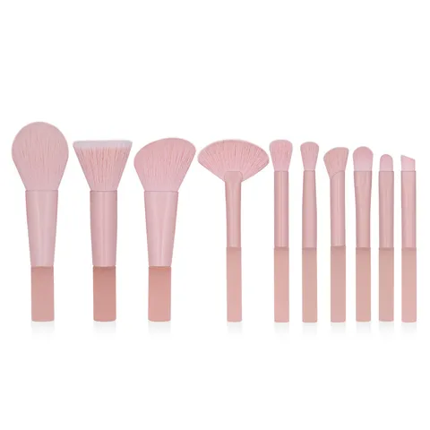 Mini Pink Matte Makeup Brush Set Super Soft Synthetic Fiber Portable Powder Blush Eyeshadow Brushes Travel Cosmetics Tools