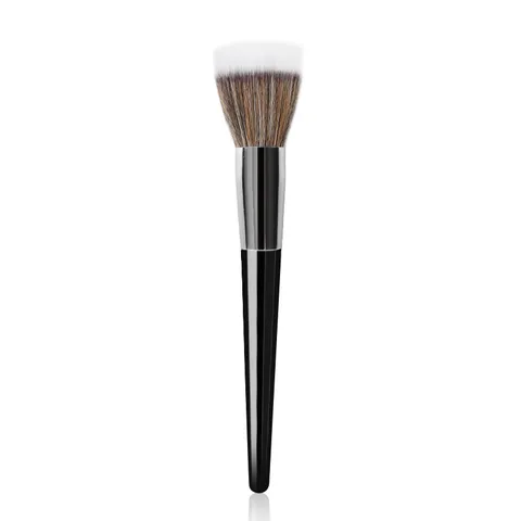 Professional Stippling Blush Brush Double Layer Flat Top Synthetic Fiber Wool Makeup Brush For Face Contour Highlighter Blending Beauty Tools
