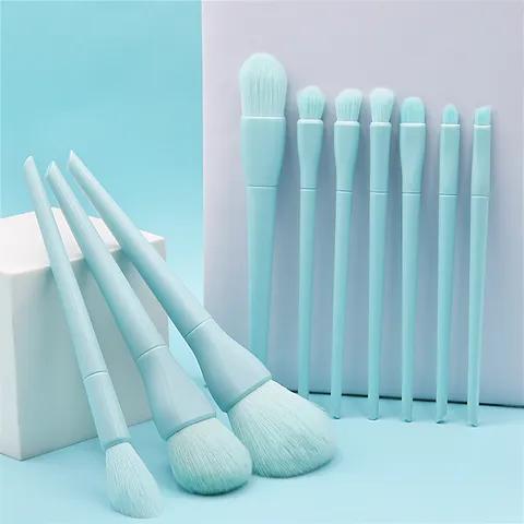 Candy Color Makeup Brush Set Professional Soft Synthetic Fiber Powder Eyeshadow Blending Cosmetic Tools With PU Pouch