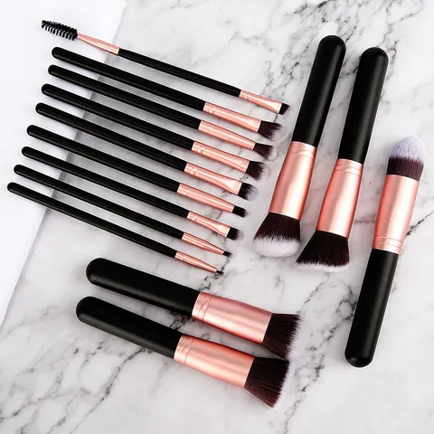 Professional Makeup Brush Collection Synthetic Fiber Bristles Wood Handle Beauty Tools Foundation Eyeshadow Powder Blushing Contour