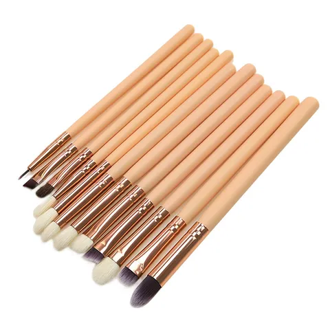 Professional Makeup Brush Set Wood Handle Natural Wool Hair Eyeshadow Blending Smudge Brush Kits Beauty Tool For Women Gift