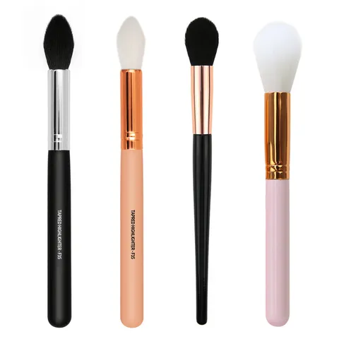 Professional F35 Tapered Highlighter Makeup Brush Soft Goat Hair Face Blusher Contour Shadow Beauty Tool Wood Handle