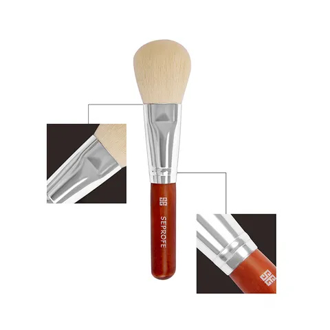 Professional Makeup Brush Set Wood Handle Aluminum Tube Synthetic Fiber Horse Hair Brushes With PU Leather Case Cosmetic Tools