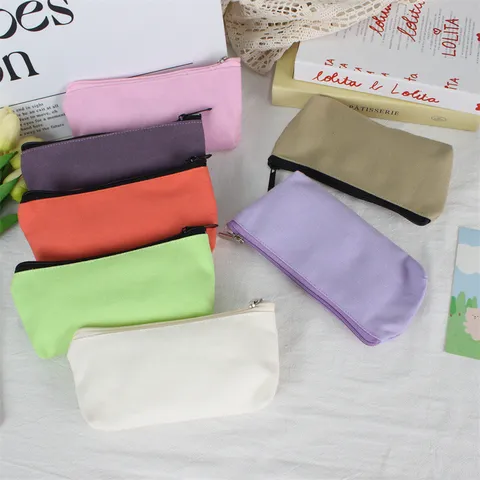 Estuche De Lápices De Lona Multicolor Gran Capacidad Con Cremallera Bolsa De Papelería DIY Graffiti Estuche Minimalista Para Estudiantes Escuela Oficina