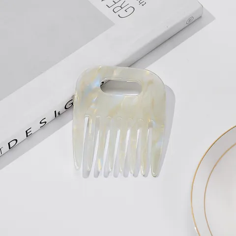 Minimalistische Koreanische Mode Haarkamm Retro Breiter Zahn Entwirrungskamm Antistatisch Marmortextur PVC Haarschmuck Für Damen