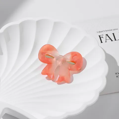 Koreanische Acetat Schleife Haarspange Elegante Marmor Muster Entenschnabel Seiten Clip Süße Handgemachte Mode Haarschmuck Für Damen