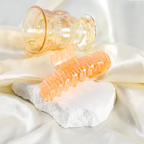 Eleganter Acetat Großer Haargreifer Französisches Marmordesign Vergoldete Rutschfeste Haarklammer Haarschmuck Für Damen