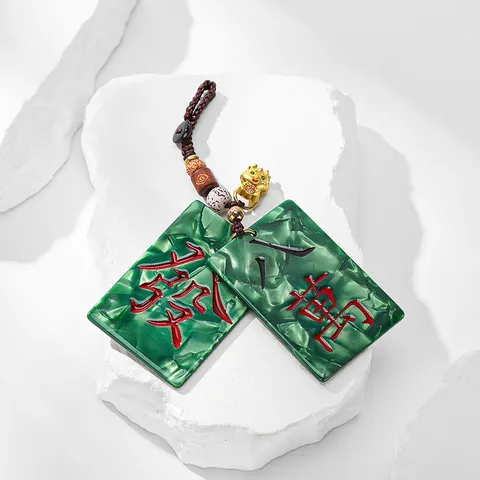 Portachiavi Mahjong in Acetato con Motivo Portafortuna Ciondolo per Borsa Creativo Gioiello di Alta Qualità Regalo per Uomo Donna Accessorio di Tendenza Individuale