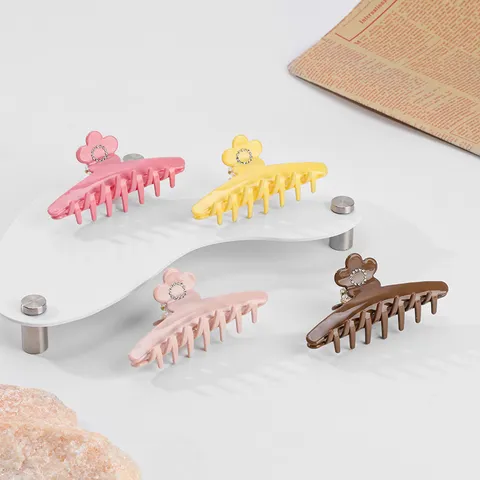 Acetat Blume Haarklammer Mit Strass Pastoraler Stil Shark Haarclip Mode Elegante Haarschmuck Für Damen Haarstyling Werkzeug