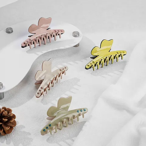 Schmetterling Acetat Haarklammer Elegante Strass Haarspange Für Damen Mode Minimalistische Haarschmuck Haarklammer