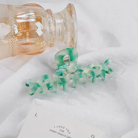 Dulce Dulce Pinza de Pelo de Acetato Elegante Calado Patrón de Mármol Pinza Geométrica Adorno de Cabeza Para Mujeres Accesorios de Estilo Diario
