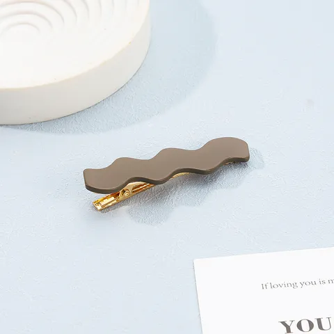 Koreanischer Stil Wellenform Entenschnabel Haarklammer Einfache Mode Seitenpony Clip Harz Legierung Haarnadeln Täglicher Haarschmuck Für Damen