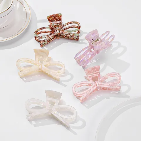 Große Acetat Schleife Haarklammer Für Damen Elegante Hohle Schmetterling Haarkralle Süßer Haarschmuck Für Dickes Haar