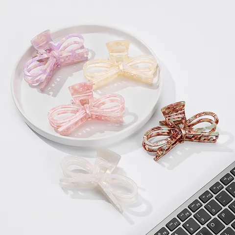 Große Acetat Schleife Haarklammer Für Damen Elegante Hohle Schmetterling Haarkralle Süßer Haarschmuck Für Dickes Haar