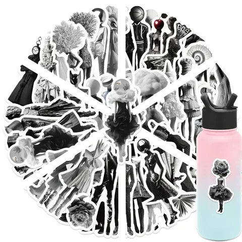 Adesivi Di Graffiti Monocromatici Di Surrealismo Minimalista Impermeabili DIY Creativi Decalcomanie Per Laptop Telefono