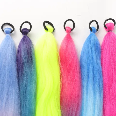 Women Synthetic Fiber Braid Wig Ponytail Hairband Style Long Braided Ombre Hair Extension For Girl Styling Daily Party Jewelry