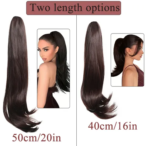 Fashion Women Mid Long Wavy Ponytail Extension With Claw Clip Synthetic High Temperature Fiber Natural Hairpiece For Daily Party