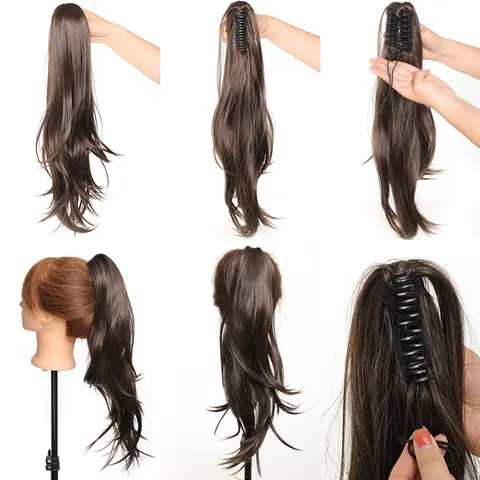 Extension Coda di Cavallo con Molletta da Donna Capelli Sintetici Mossi Ricci Extension Naturali Fibra Resistente al Calore
