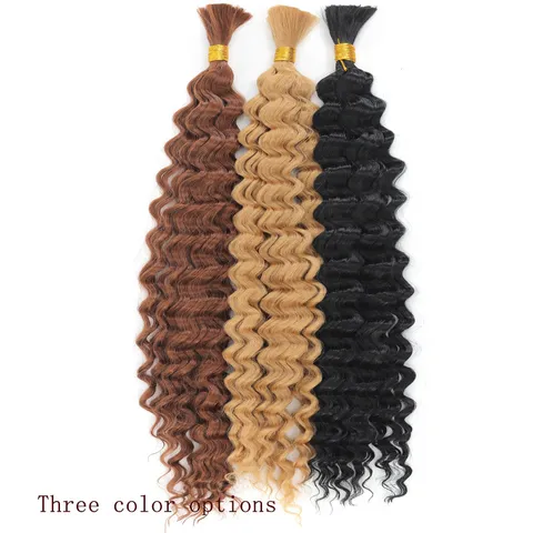 Deep Wave Haarextensions Synthetische Vezel Machinaal Gemaakt Haarweefsels Lang Golvend Krullend Haarstukken Voor Vrouwen Dagelijks Feest