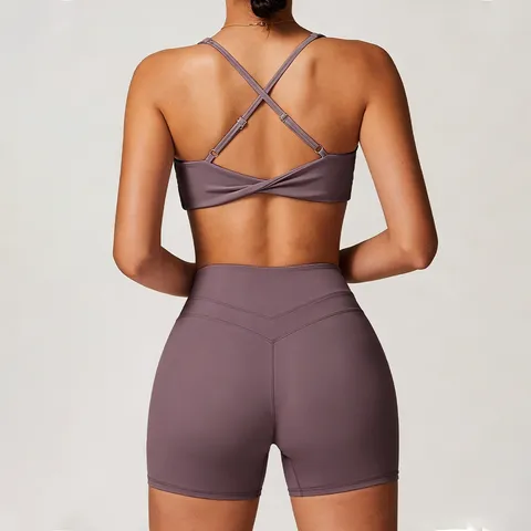 Women's Seamless Nude-Feel Fitness Yoga Set High Impact Sports Bra And High Waist Butt Lift Leggings Workout Activewear