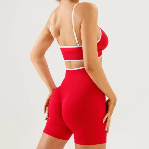 Women Color Block Activewear Set Breathable Quick Dry Yoga Top And Bottom Open Back Fitness Running Gym Outfit