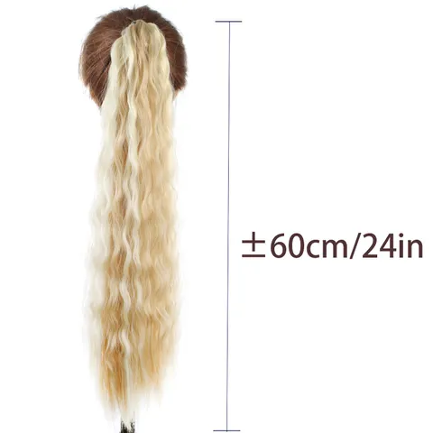 Estensione della Coda di Cavallo Riccia Afro Kinky per Donna Parrucca in Fibra Sintetica ad Alta Temperatura Con Elastico per lo Styling Quotidiano