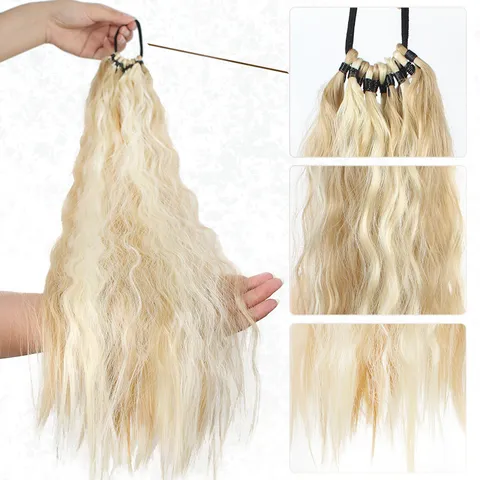 Estensione della Coda di Cavallo Riccia Afro Kinky per Donna Parrucca in Fibra Sintetica ad Alta Temperatura Con Elastico per lo Styling Quotidiano
