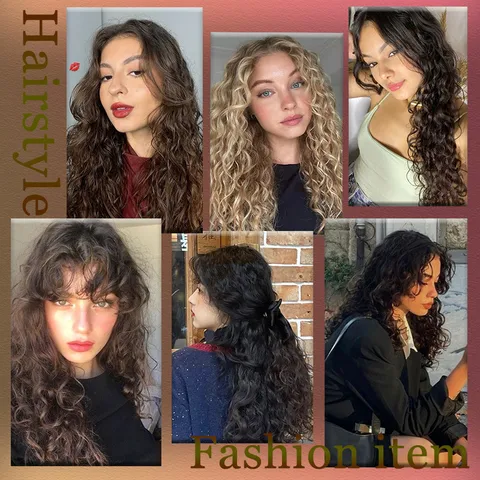 Extension Capelli Ricci Sintetici per Donna Onde Lunghe Clip In Posticci per Volume Onde Naturali Accessorio per Acconciatura in Fibra