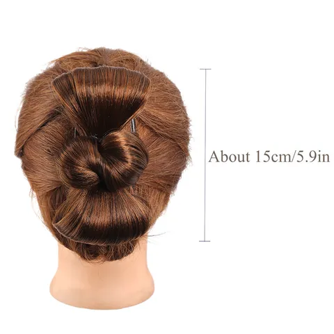 Bow Bun Wig Claw Clip Synthetic High Temperature Fiber Hair Extension Low Ponytail Updo Flower Bud Hair Accessory For Women Party