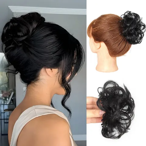 Chignon Décoiffé Extension à Pince Fibre Synthétique Volumineuse Chignon pour Femmes Mariage Fête Quotidien Accessoire de Cheveux
