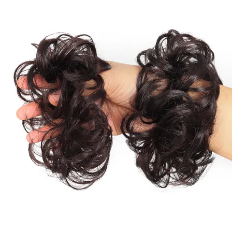 Elastico Chignon Spettinato Volumizzante Estensioni Capelli Sintetici Riccio Posticcio per Acconciature Raccolte Donna