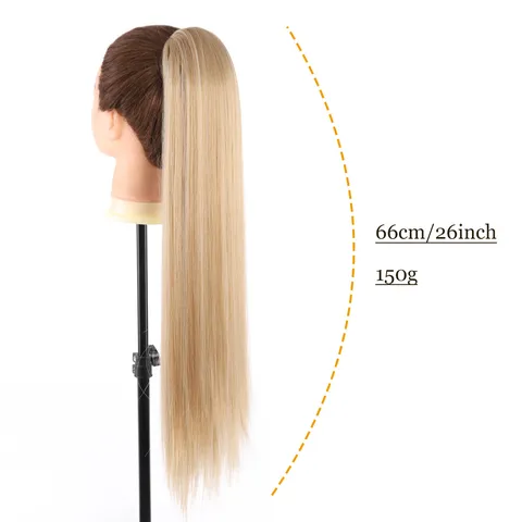 Extensión de Coleta Larga y Lisa para Mujer de Fibra Sintética Resistente al Calor Postizo Natural para Uso Diario y Fiestas
