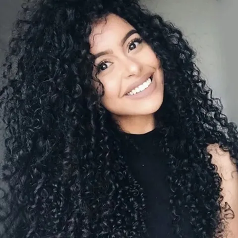 Long Kinky Curly Lace Front Wig For Black Women Synthetic High Temperature Fiber Fashion Black Wig Celebrity Style Hair