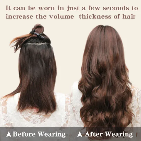 Water Wave Curly Hair Extensions Multiple Piece Clip In Synthetic Fiber Thick Voluminous Long Wavy Hairpiece For Women Natural Hair Enhancement