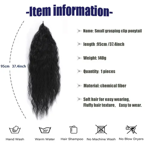 Wrap Around Ponytail Hair Extension Synthetic Kinky Curly Corn Wave Long Hairpiece For Women Fluffy Fashion Hair Styling Accessory