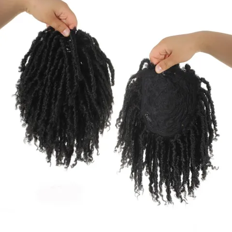 African Spiral Dreadlocks Hair Extension Ombre Curly Hair Piece With Three Clips Synthetic Fiber Top Hair Extension For Women
